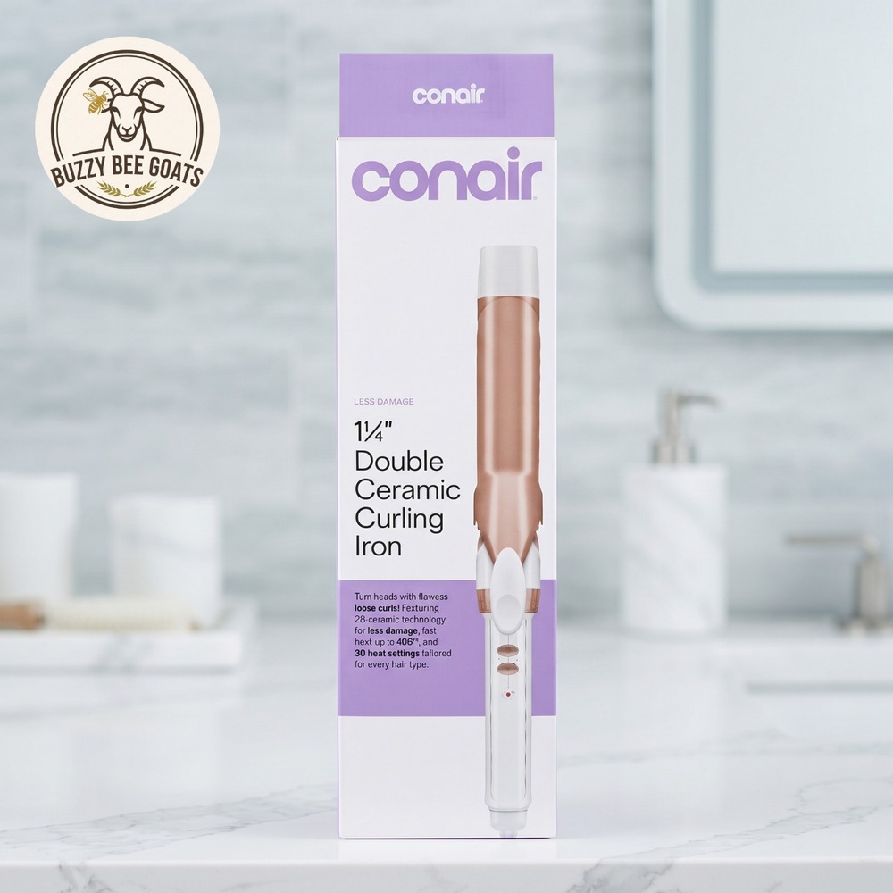 Conair Double Ceramic 1 1/4 Inch Curling Iron Hair Styling Wand Loose Waves New